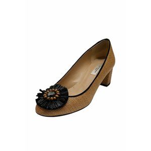 L.K. Bennett Abella Raffia Block Heel